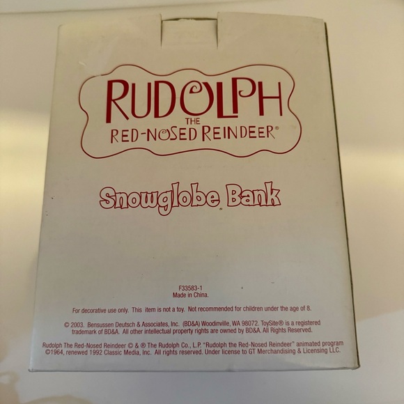 NWT. Rudolph snow globe bank. 2003 Rudolph The Red-Nosed Reindeer Snow Globe - Picture 15 of 15